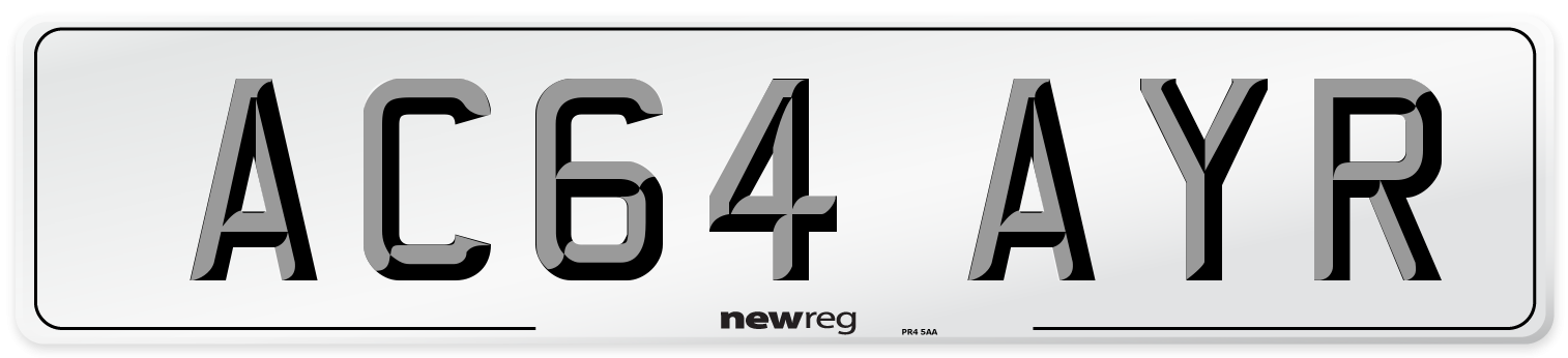 AC64 AYR Number Plate from New Reg